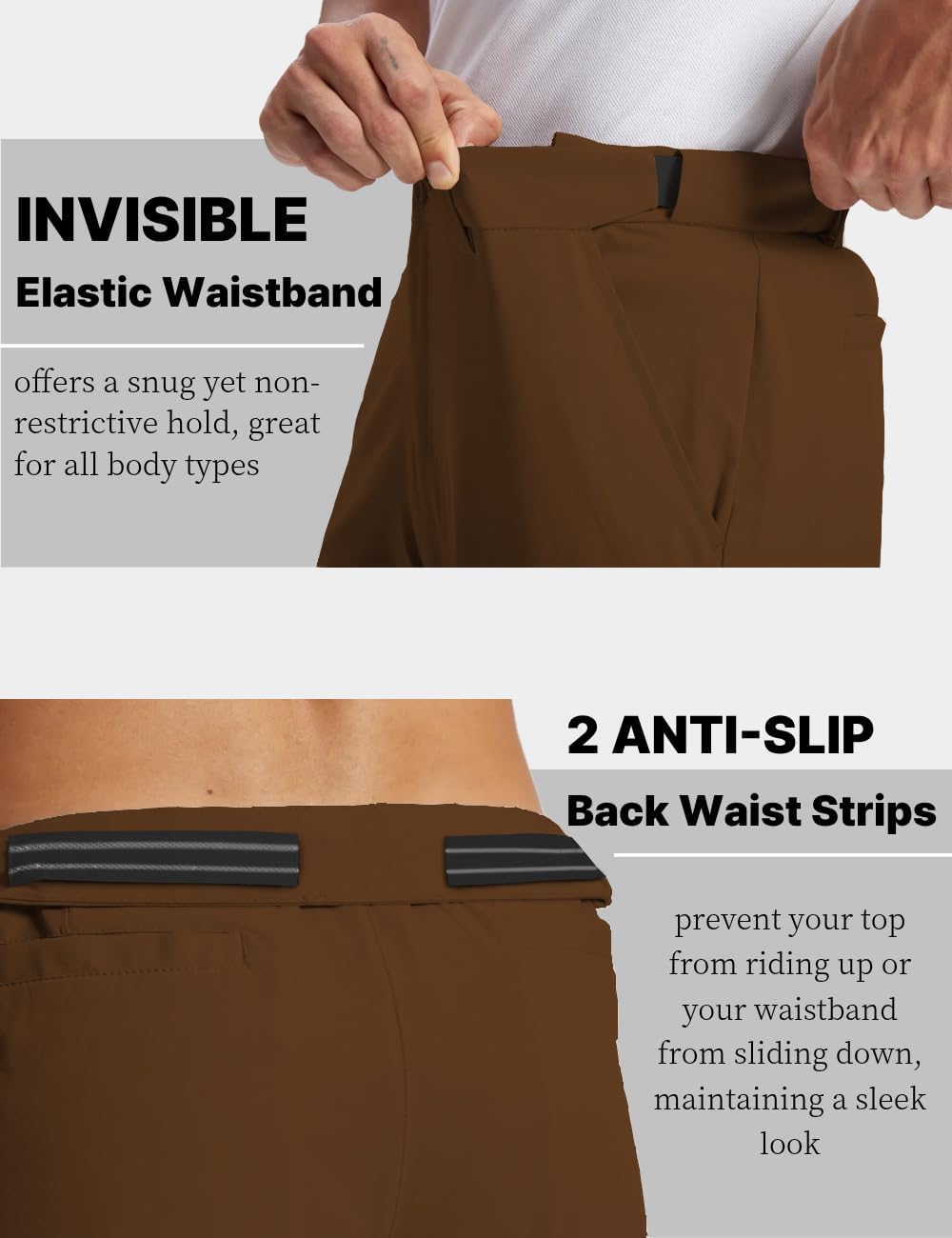 Mens Golf Pants Lightweight Quick Dry Anti-Slip Work Dress Pants 30"/32"/34" Stretch Casual Slacks with 4 Pockets - Image 3