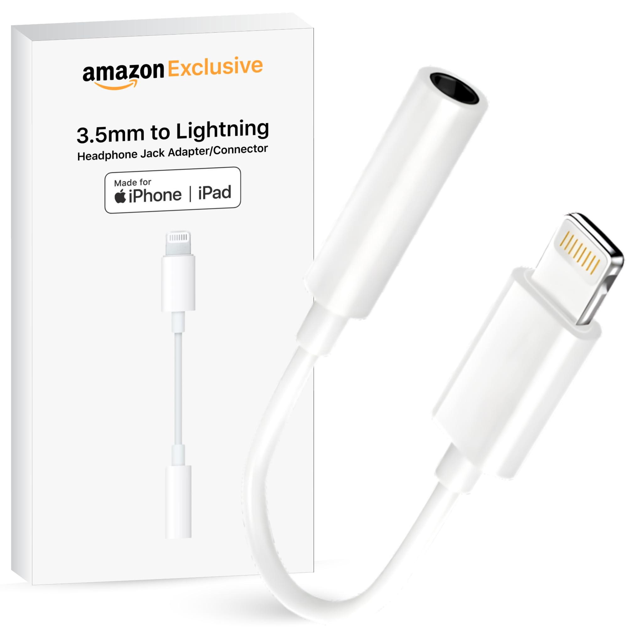 Basesailor Lightning to 3.5mm Headphone Adapter | Lightning to AUX Audio Jack Converter Compatible with iPhone | Hi-Fi Sound Quality | Durable Metal Design by AILKIN