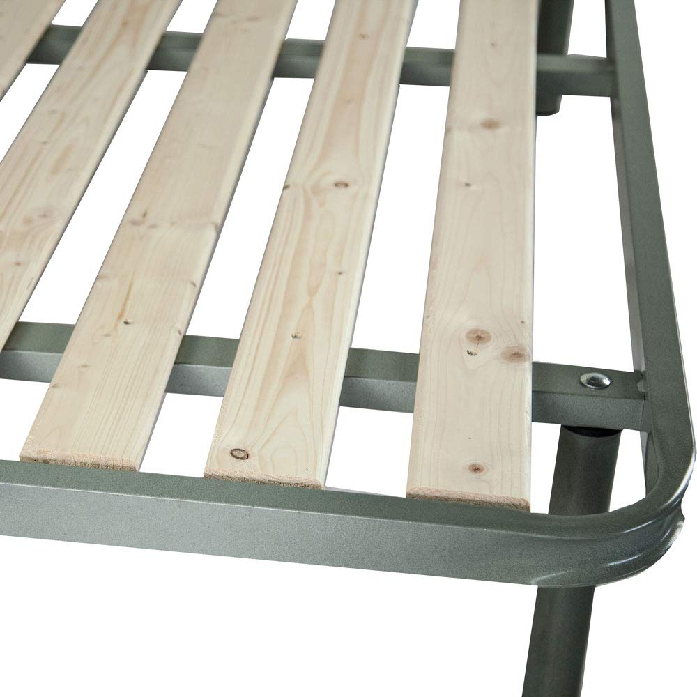 Comprarredo Rete Singola a doghe Verticali ortopedica 90 x 200 cm, Dotata di Tavole in Legno massello da 9cm, con telaio in metallo e triplo supporto anche per pesi importanti