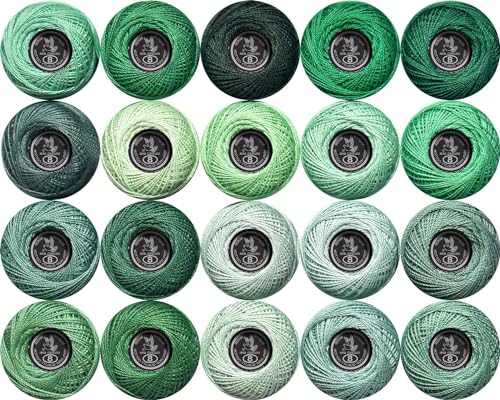 Soft 20colors Crochet Thread 20 Pack Pistachio...