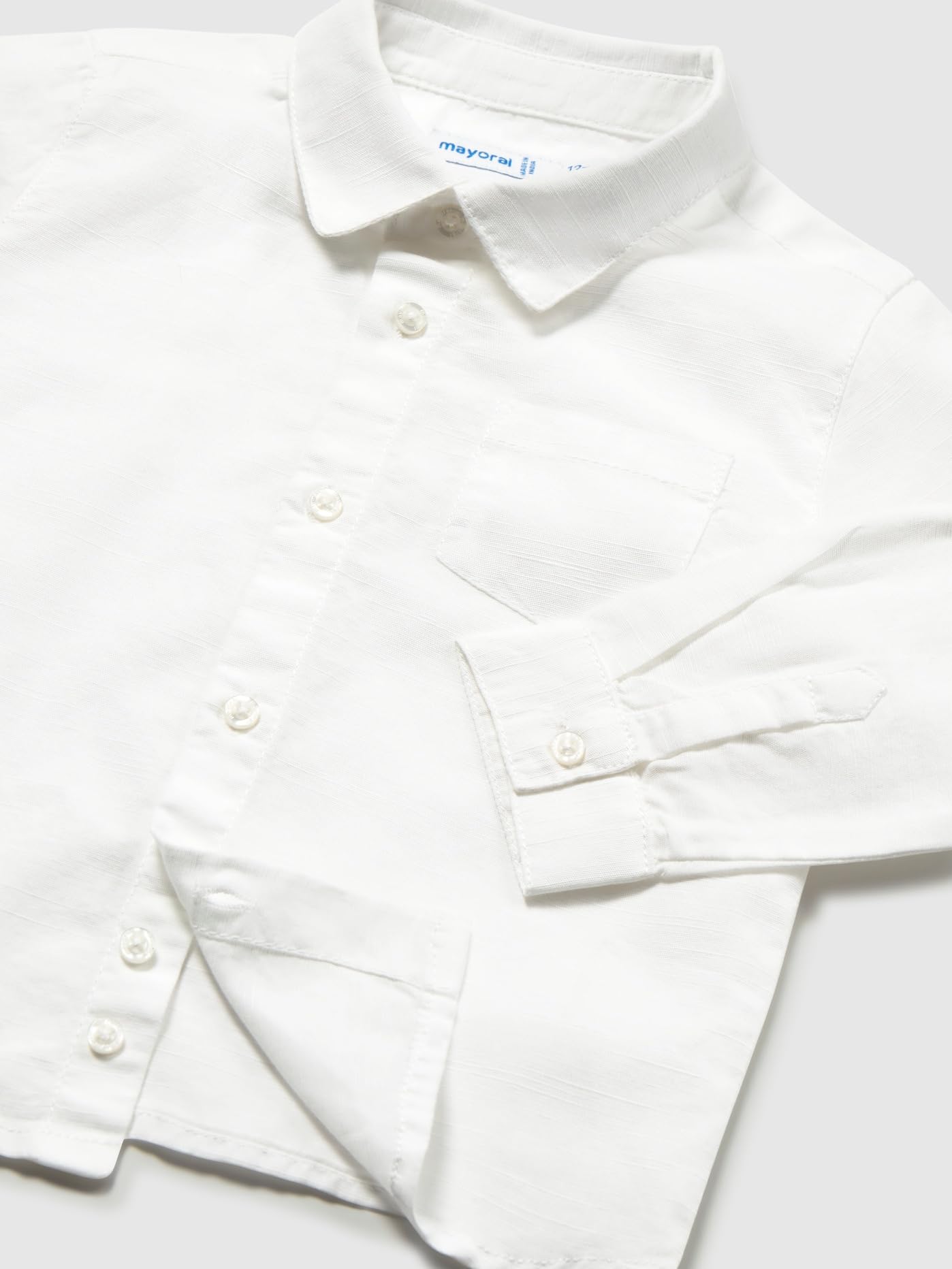 Mayoral Camicia m/l Lino per Bimbo Bianco