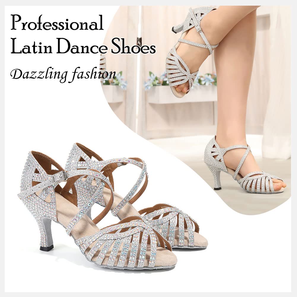 HIPPOSEUS buty do tańca latynoskiego dla kobiet z otwartym palcem salsa bachata taniec buty treningowe model 803