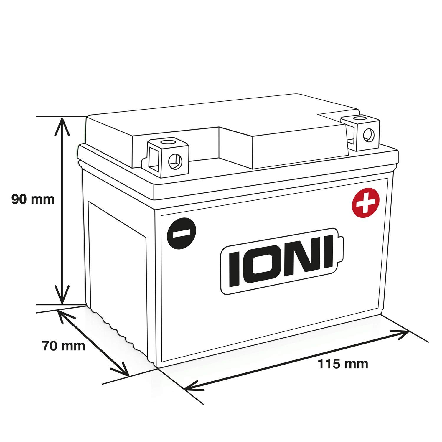 IONI ITX4L-BS / SLA4L-BS 12V 5Ah AGM Batterie kompatibel mit YB4L-B / YTX4L-BS versiegelt/wartungsfrei Rollerbatterie passend für 99% Aller Motorroller