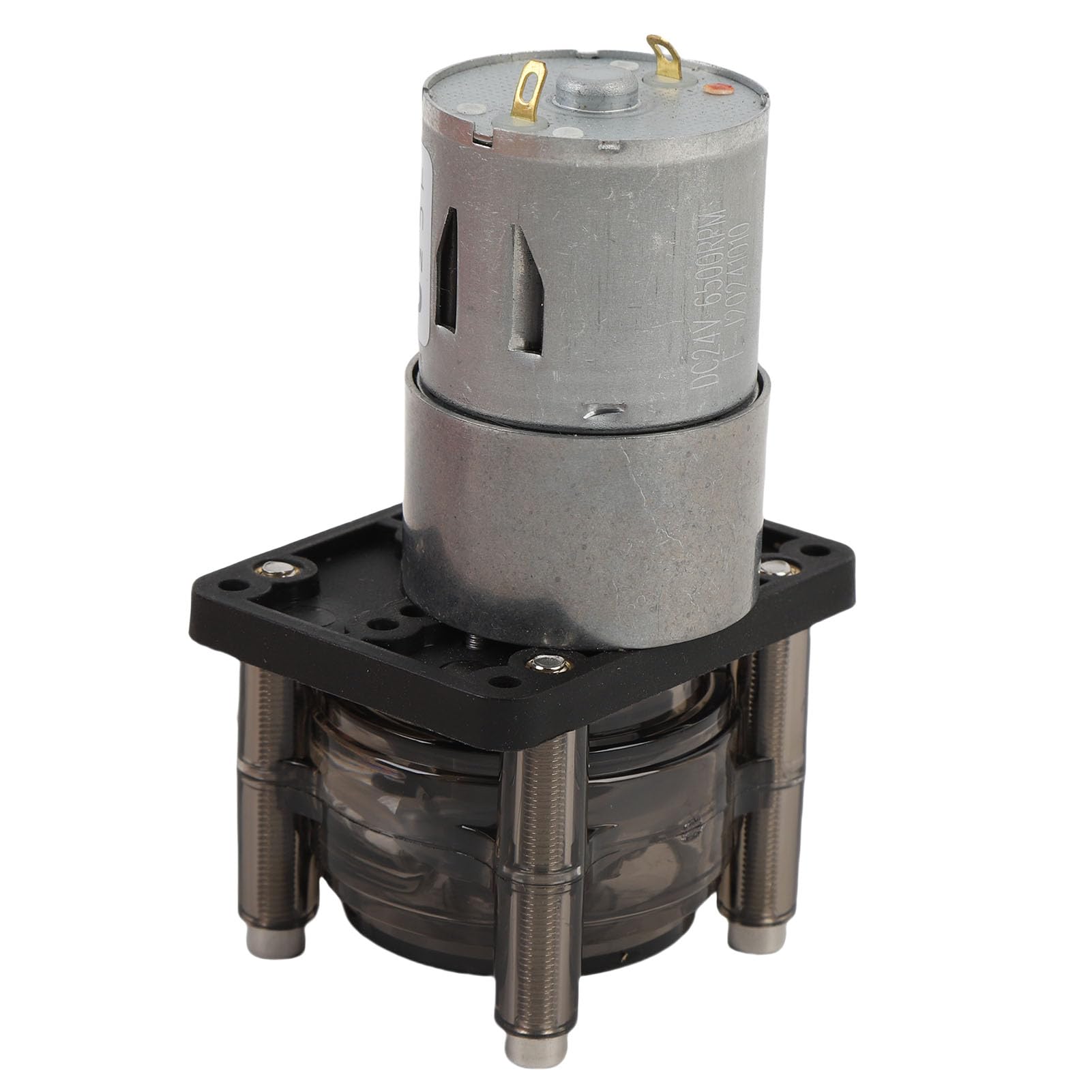 Fafeicy Pompe Péristaltique à Faible Débit, Moteur à Balais CC avec Tube de Pompe Fixe pour Machine de Remplissage Industrielle Analytique de Laboratoire D'aquarium (24V)