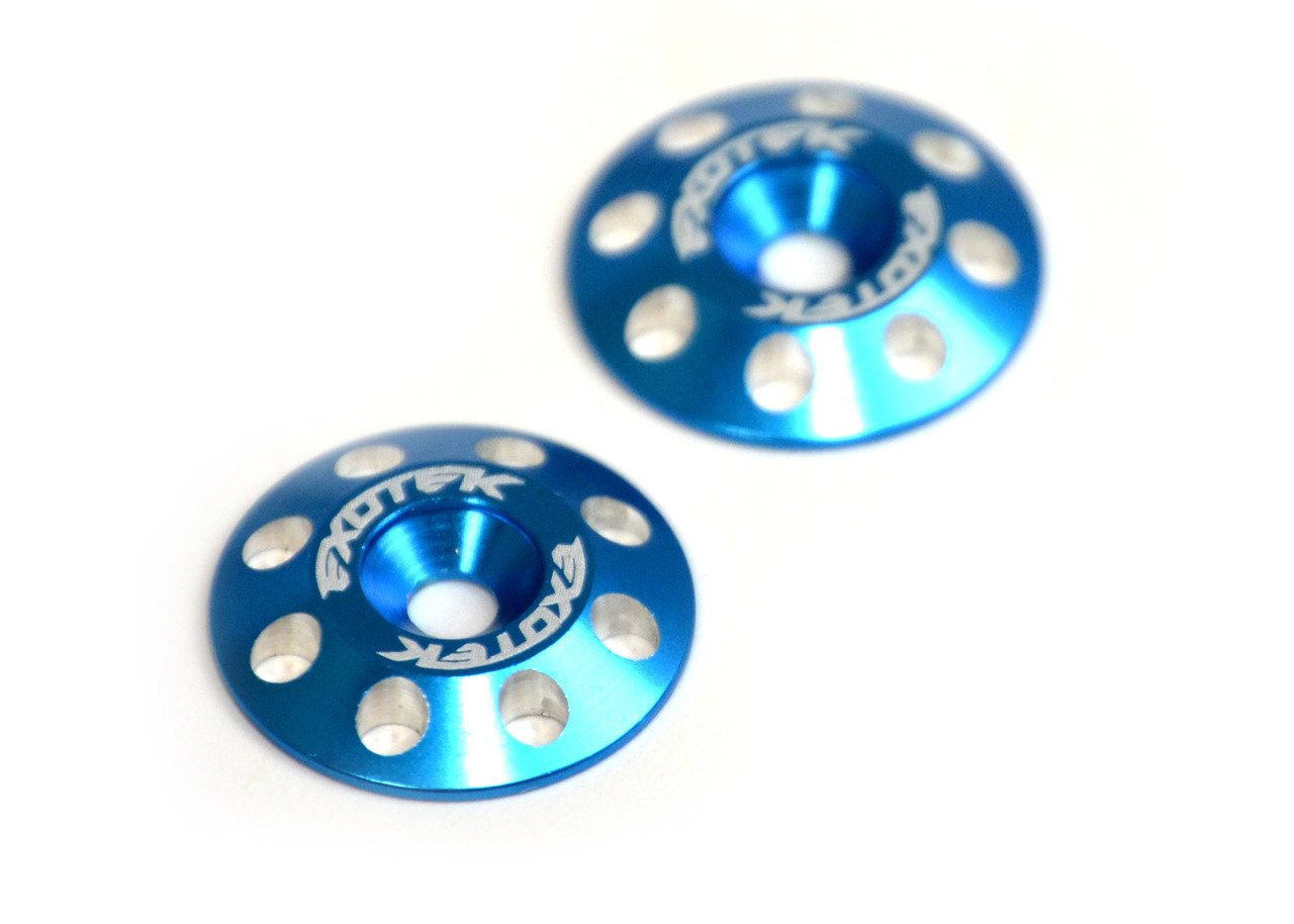 Exotek 1678BLU Flite Wing Buttons V2, 6061 Aluminum, Blue Anodized