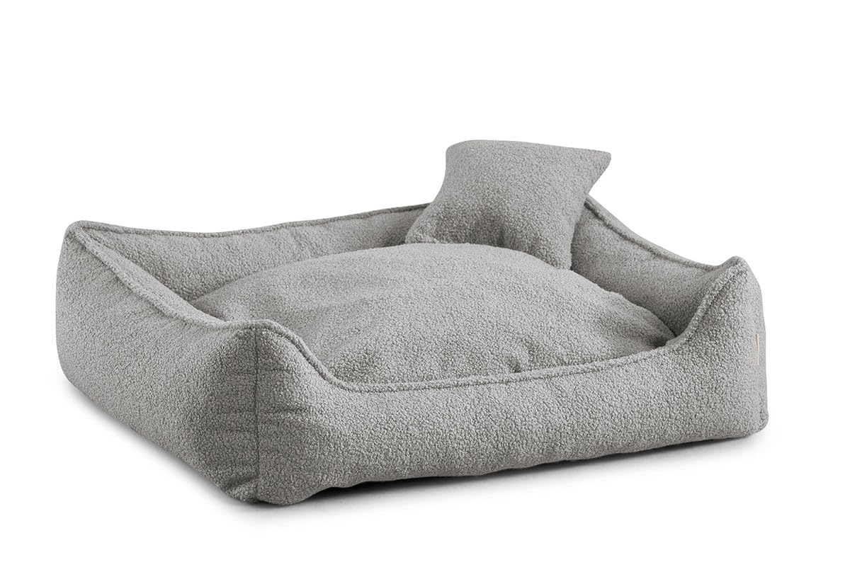 Gutekissen® Bear Hundebett Grosse Hunde - Hundekissen Waschbar - Inklusive kleines Kissen - Farb- und Größenwahl (S - 65x55, Grau)