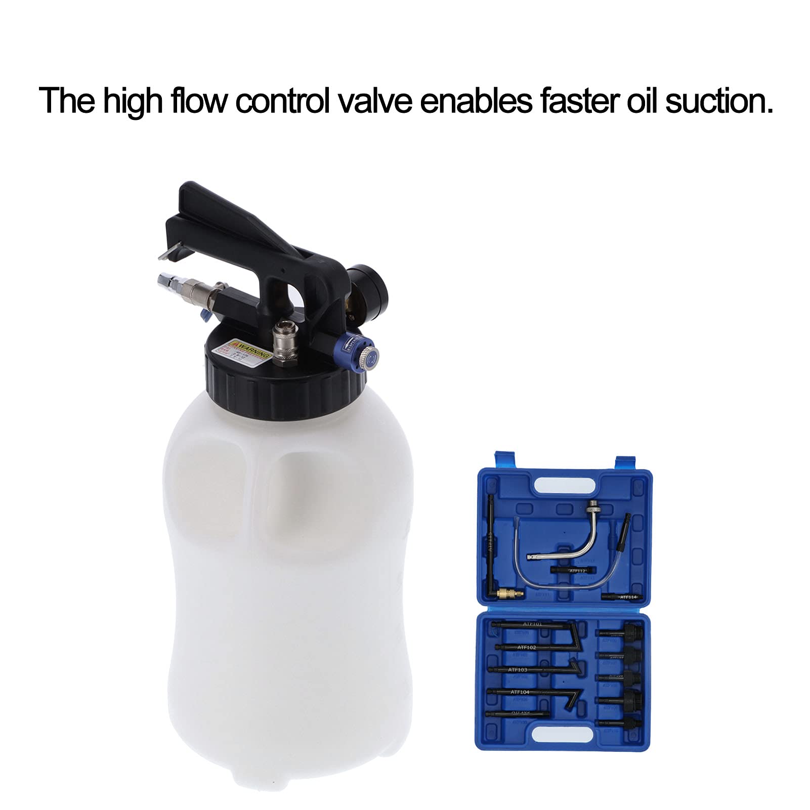 Distributore di Olio Pneumatico per Automatico da 6 Litri per Olio Rapido e Set di Strumenti per la Manutenzione del Motore per Appassionati di Auto e Professionisti ABS Bianco