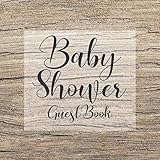 Baby Shower Guest Book: Wooden Wood Rustic Look - Gender Reveal Boy Girl Signing Sign In Guestbook, Welcome New Baby with Gift Log Recorder, Address Lines, Prediction, Advice Wishes, Photo Milestones