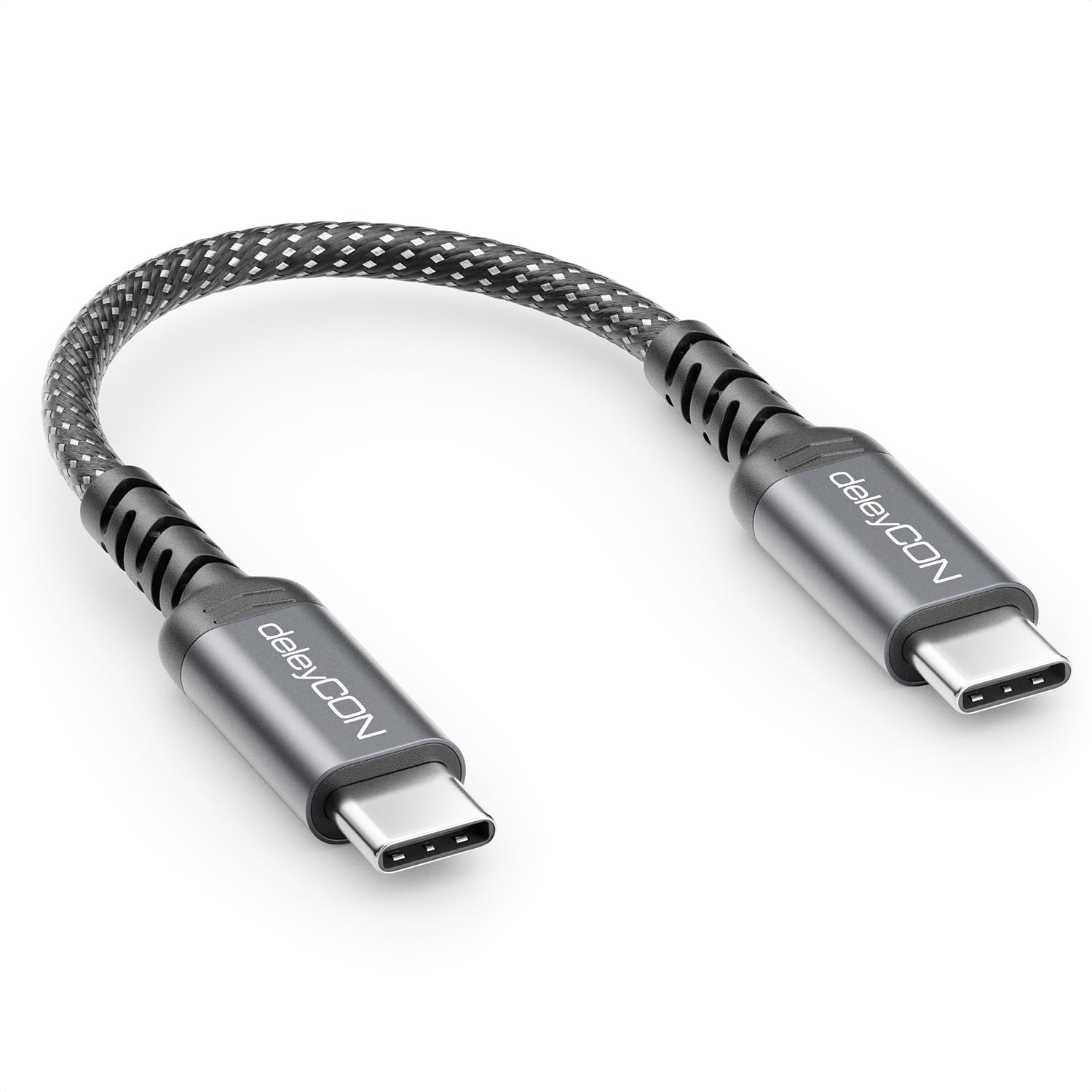 deleyCON 0,15m USB C Ladekabel Kurz (60W Schnellladekabel) PD3.0 PPS USB-C auf USB-C Kabel für iPhone 17 16 15 Pro Max Air Galaxy A16 A56 S25 S24 S23 Pixel iPad Pro MacBook AirPods Tablet Switch PS5