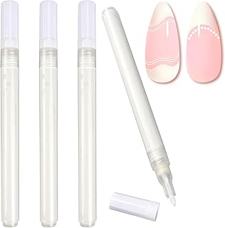 4 Pcs French Manicure White Tip Pen Drawing Painting Polish Marker Pen for Girl and Woman, Manicure Art Pen for Painting Nails DIY