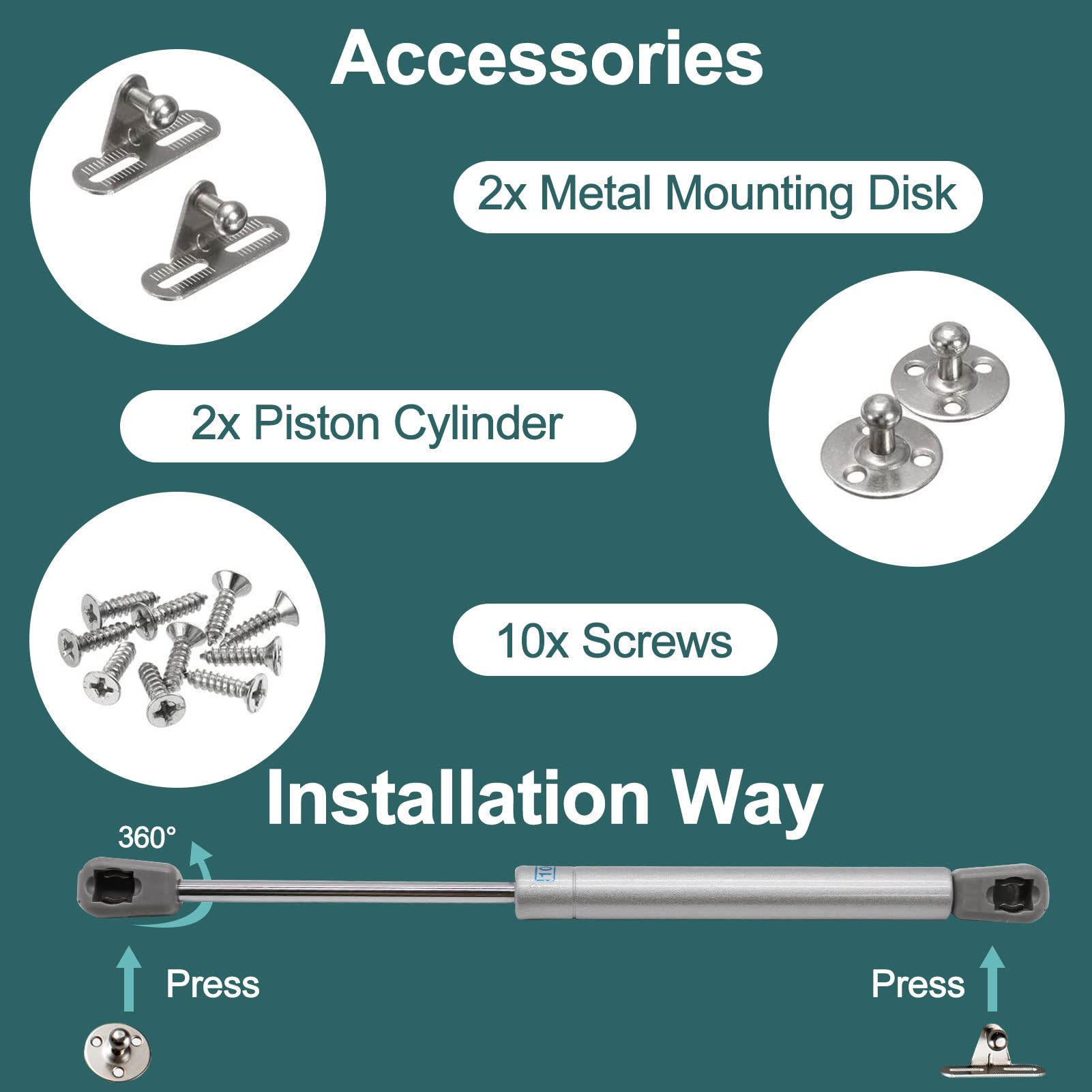 Buy JOLIGAEA Gas Strut Lift Stay Support,100N/22.5lb/10kg Gas Shocks