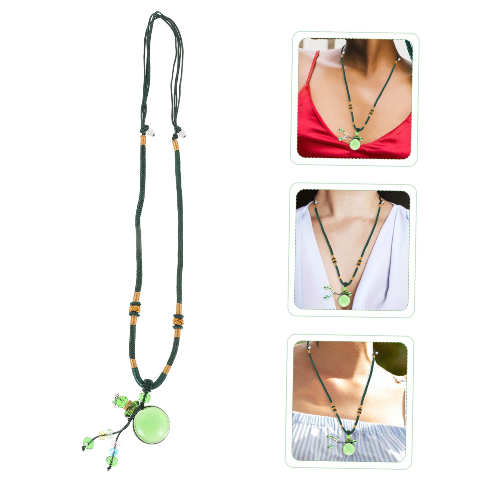 LIFKOME collana bottiglia di olio essenziale ciondolo per collana di oli essenziali catena del medaglione del profumo contenitori collana decorativa per aromaterapia bicchiere