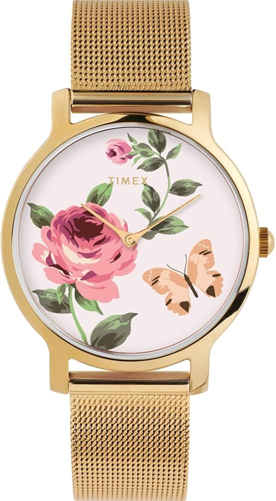 Timex Women's Analogue Quartz Watch Full Bloom, Gold