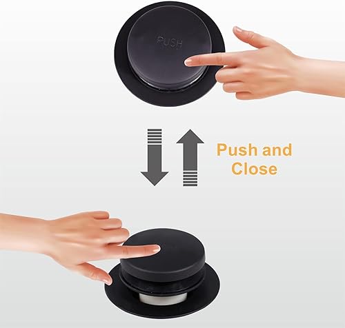 Miniatura 3 de Kit de conversión de drenaje de bañera con punta negra, kit de recambio de drenaje de baño con placa frontal de desbordamiento de un solo orificio e