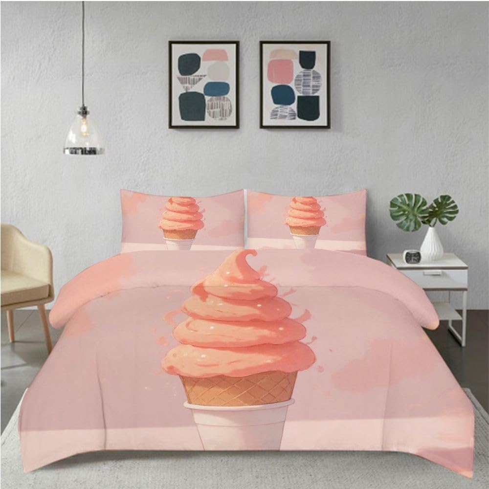 Set di Copripiumino Matrimoniale 240x260 cm Gelato Rosa A5802