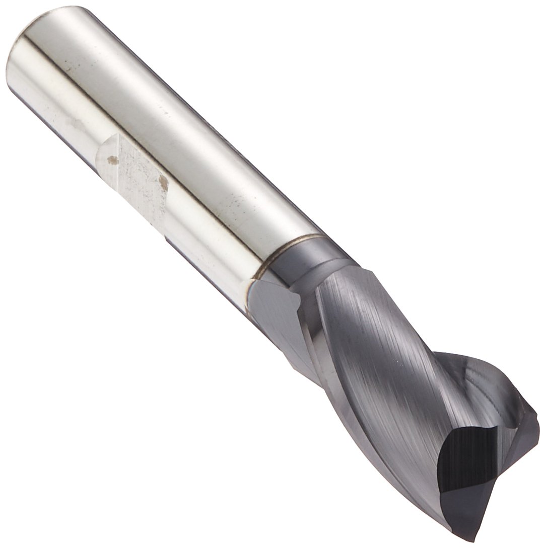 Kodiak Cutting Tools KCT232648 USA Made End Mill, Single End, M42 Cobalt, AlTiN Coated, 2 Flute, 1/2" Diameter, 3/8" Shank, 13/16" Length of Cut, 2-1/2" Overall Length