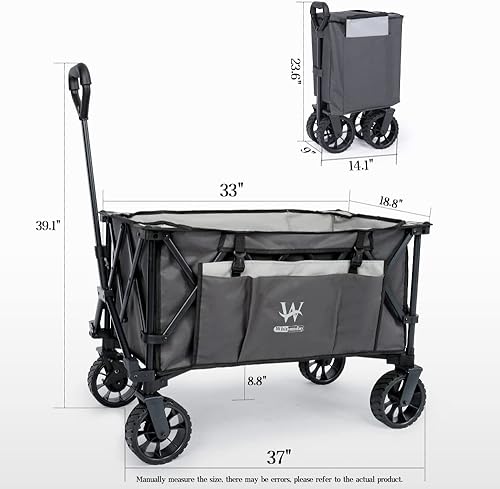 Miniatura 7 de Whitsunday Carro plegable plegable para camping, parque, carrito resistente, para parque al aire libre, playa, vagón de comestibles, para camping,