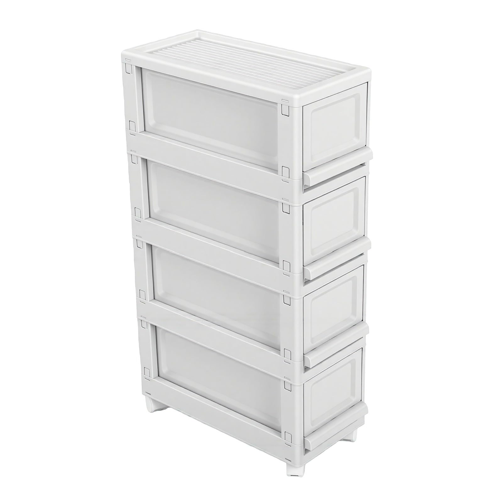 Bewinner Mobile Armadio Stretto a 5 Ripiani con Ruote per Bagno (4 pz)