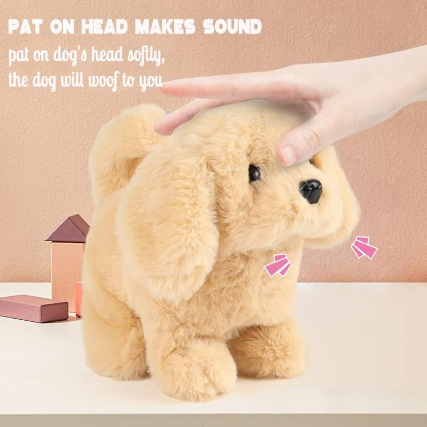 Aqify Hopping Walking Dog Toy with Sounds, Jumping Dog Wiggling Tails, Twitching Mouth and Nose, Educational Interactive Dog Toy for Baby Kids Children 3
