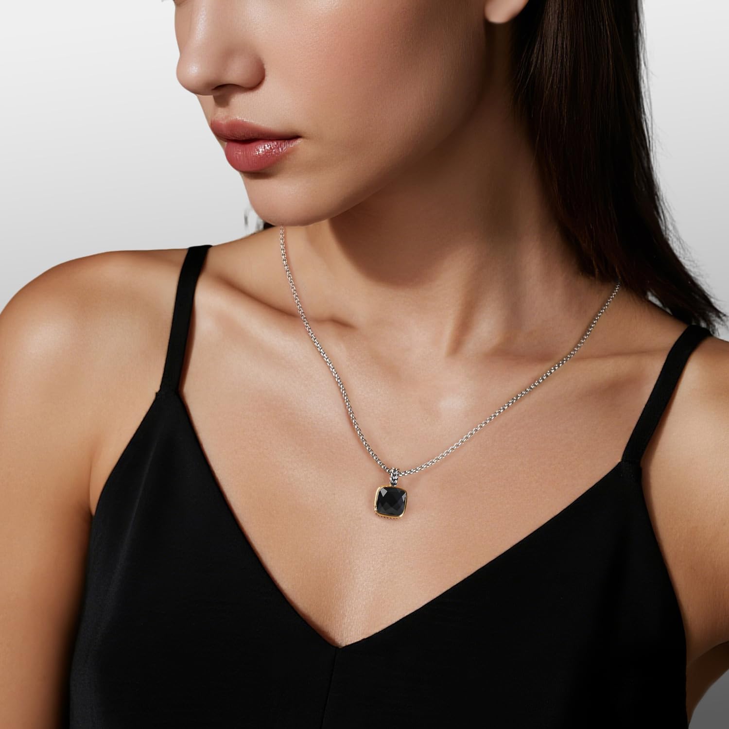 Designer 11MM Cubic Zirconia Pendant Necklace for Women Trendy 18K Gold Plated Twisted Cable Wire Necklace Jewelry Gift - Image 3