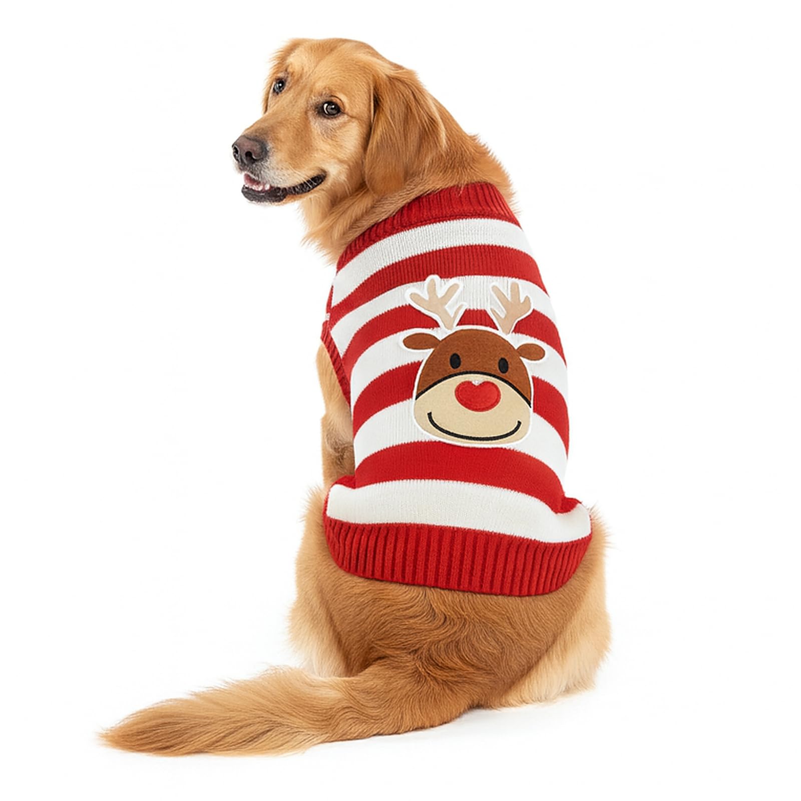 ABRRLO Hunde Pullover Weihnachten Dog Sweater Hundepullover Winter Haustier Strickpullover Hund Weihnachtspullover warme Fashion Urlaub Party Geschenk