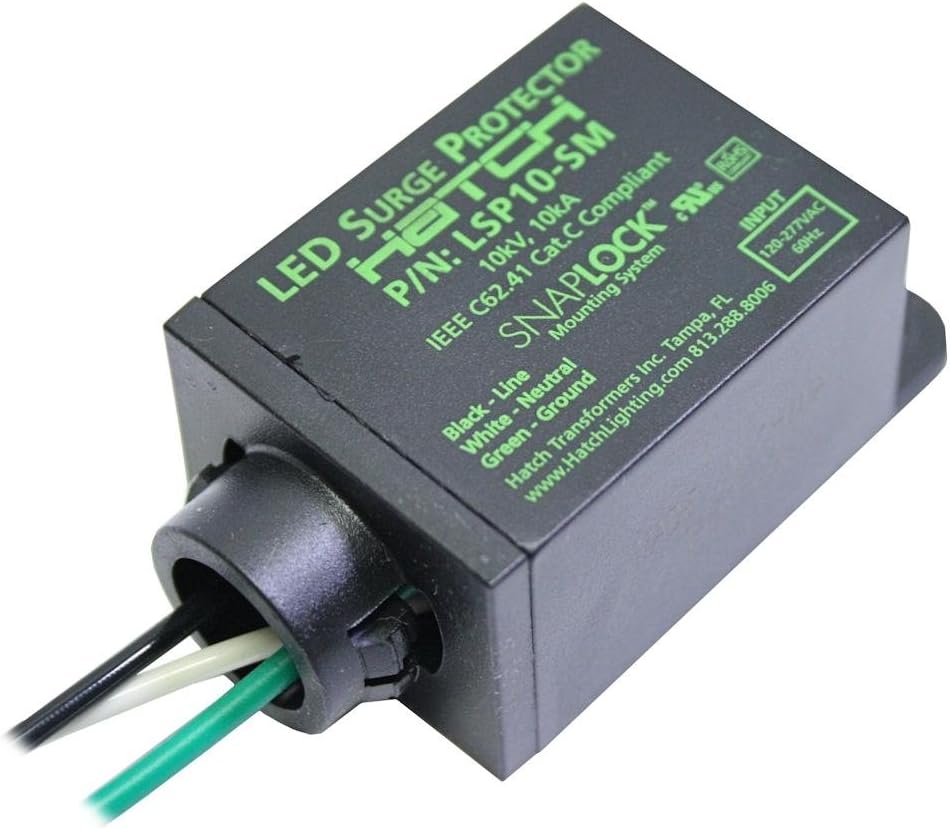 Hatch LSP10-SM - LED Surge Protector - Single Split Phase - Type 4 SPD - Hardwired - 10kA Max. Capacity - 120-277 Volt - NEMA 3R Indoor/Outdoor Enclosure