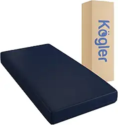 Kogler Colchão premium de espuma de alta densidade de 17 cm de espessura, semi-caminhão e trailer com espuma de memória infundida em gel – Conforto de luxo na estrada, 82 x 80, azul marinho