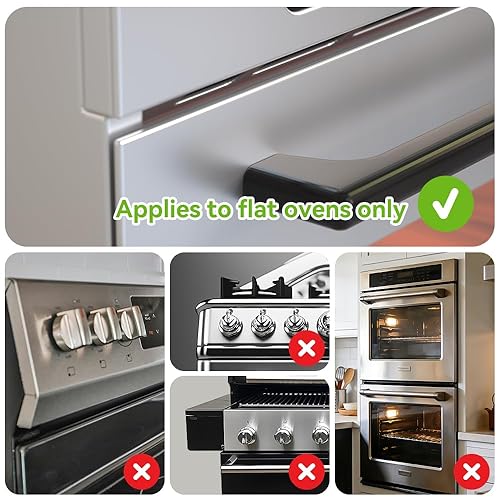 Vista 5 de SAFELON Cerradura de puerta de horno de seguridad para bebés, cerradura de horno de doble botón para seguridad de cocina (negro)