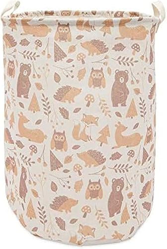 Okuna Outpost Cesta plegable para la ropa sucia del cuarto del bebé, de lona impermeable, canasta fácil de transportar con tapa, almacenamiento de