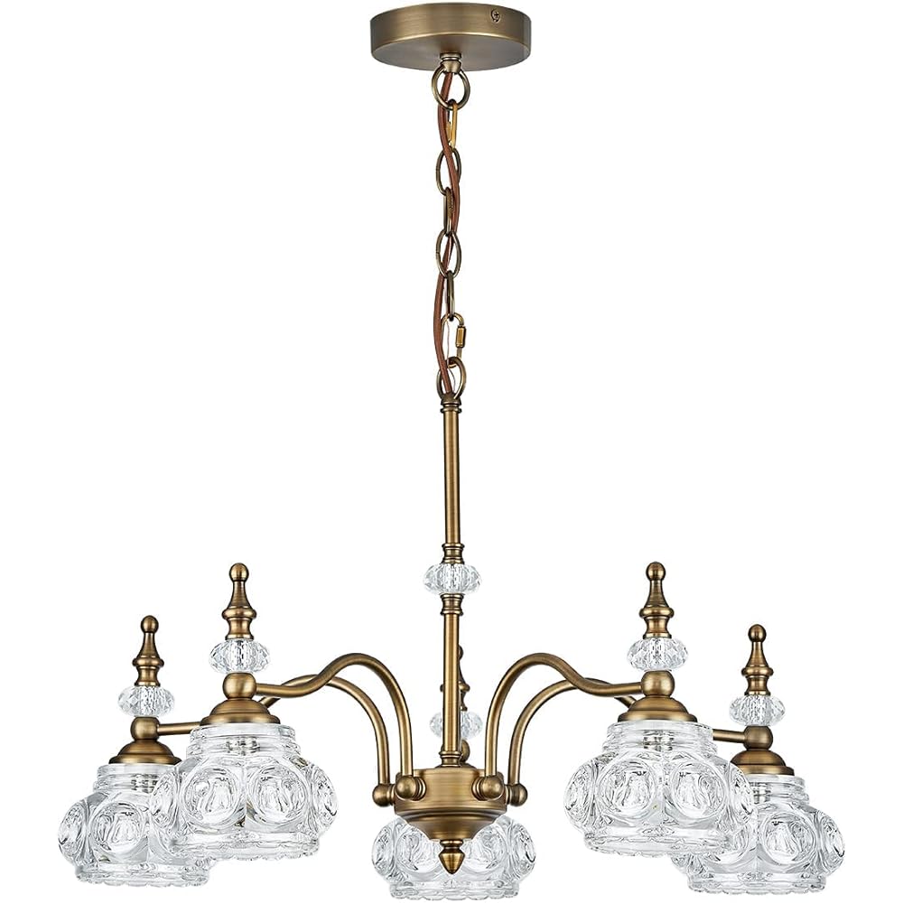 42/mo Finance ZILANL Vintage 5 Lights Gold Glass Pendant Lighting