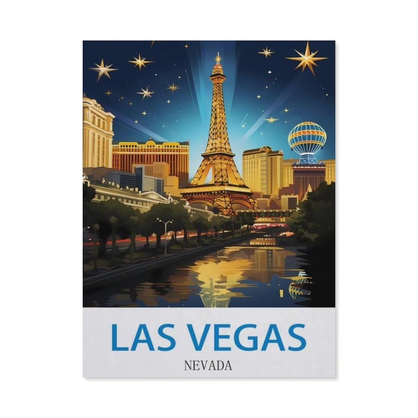 BEAYODKP Las Vegas Nevada，5D DIY Diamond Painting Full Round Drill Diamond Embroidery Cross Stitch Rhinestone Mosaic Paintings Art（40 x 50 cm/15.74 x 19.68 inches）-CM16