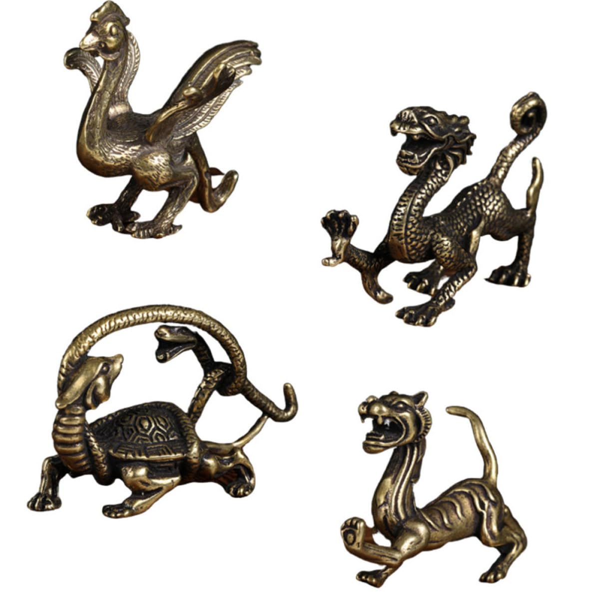 Figurines en Cuivre Feng Shui, Sculpture Dragon Chinois Artisanale