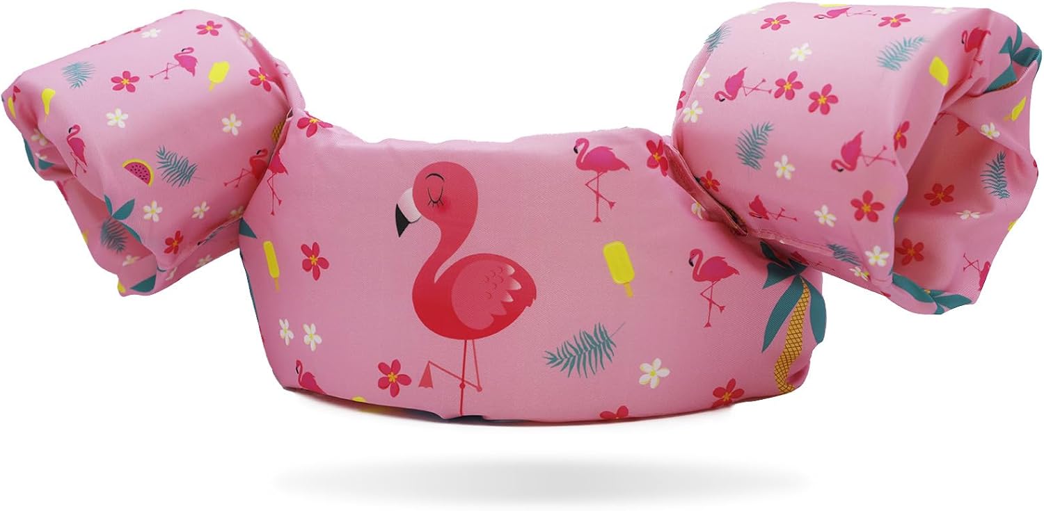 Toddler Kids Swim Life Vest, Girls and Boys Swim Vest Swimming Training Life Jacket, Children Swim Vest for Puddle/Beach,Play Like Jumper Flamingo