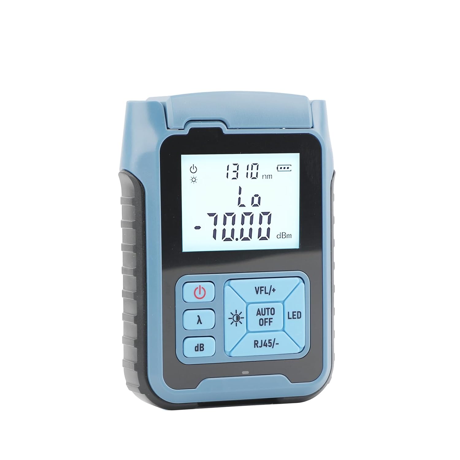 Fiber Optic Power Meter - Portable Fiber Optic Cable Tester FC/SC/ST Compatible Rechargeable 850‑1650nm with Red Light 50KM and Network Test