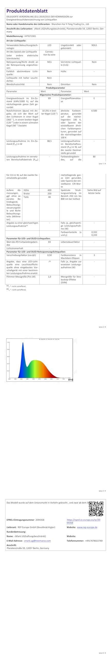 YW2000 jardín espectro completo llevó la luz de crecimiento de la planta 287 LEDs lámpara de crecimiento para el interior cultivar tienda plantas semillas Veg floración Phyto (blanco)