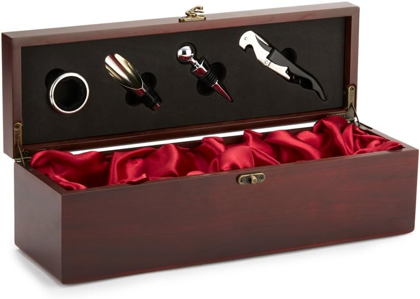 Wine Box and Tool Set with 4 Tools, Wood