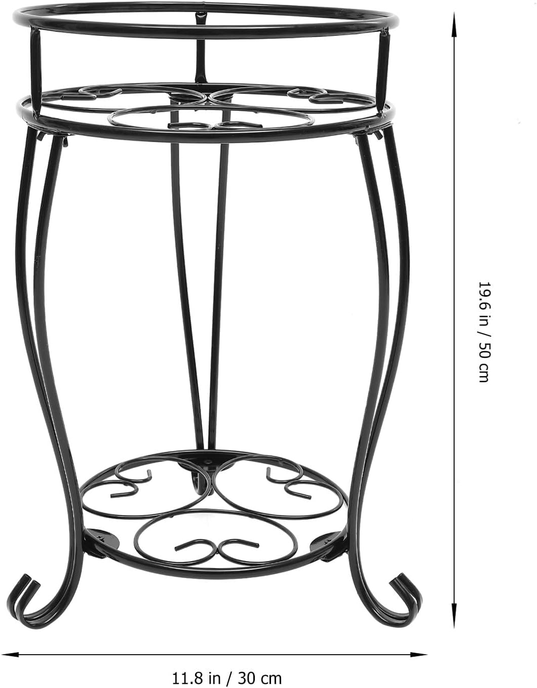 Iron Plant Stand and Flowerpot Holder for Indoor and Outdoor Use, round Metal Planter Rack with Sturdy Iron Frame, Suitable for Garden and Balcony Decoration