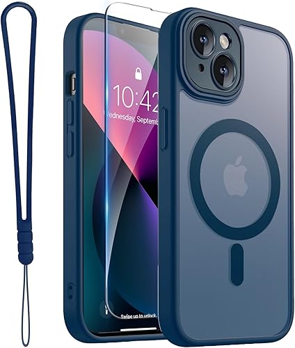 Miniatura 43 de ROYBENS Funda transparente mate para iPhone 14 Pro-Max compatible con Magsafe, protección completa de lente de cámara, protector de pantalla, correa