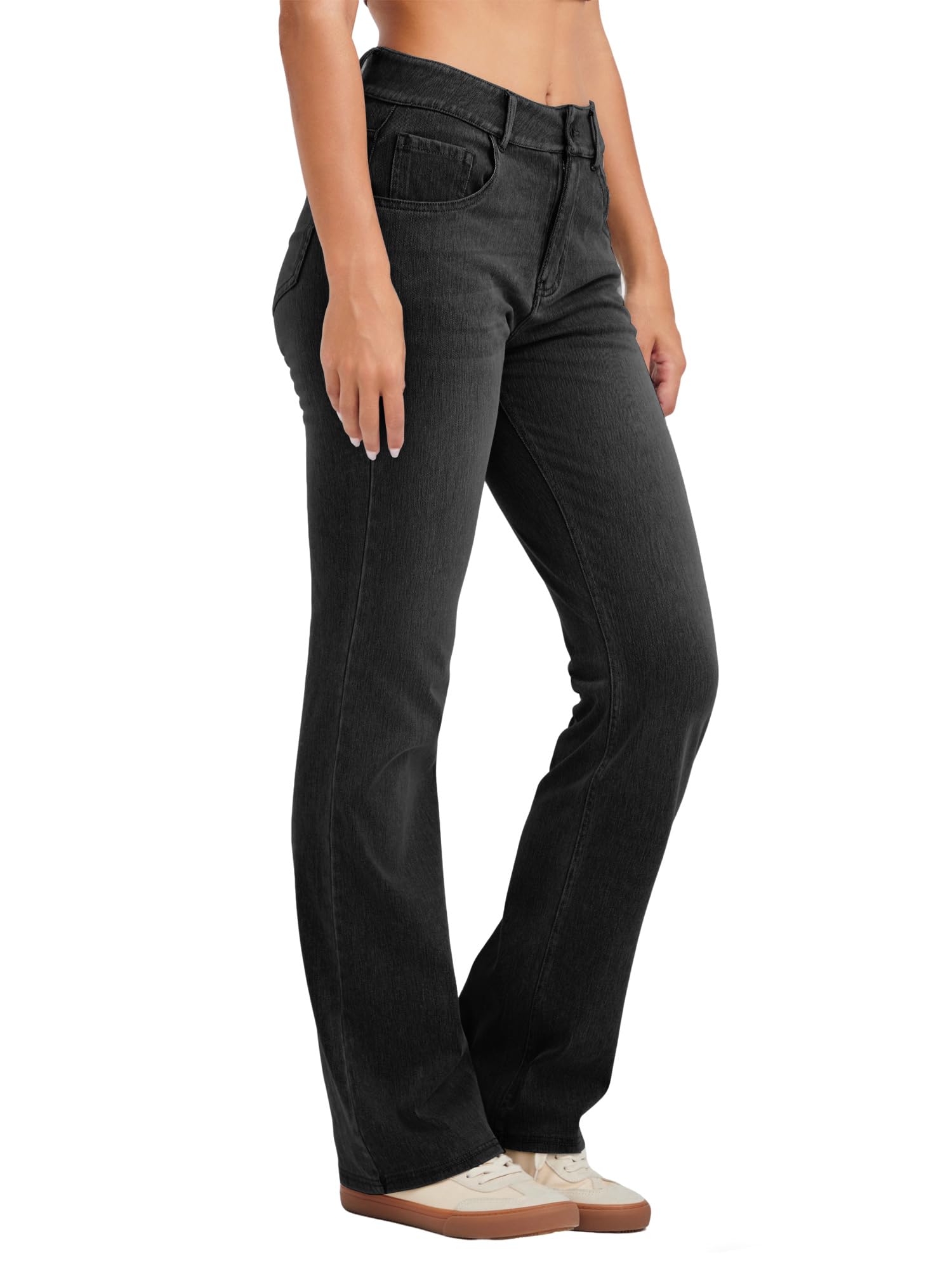 LaiEr Jeans Yoga da Donna ad Alta Elasticità,Effetto Baffi Skinny Sollevante con Tasca con Cerniera,Morbidi e Comodi,Zampa Micro Adatti per Abbigliamento alla Moda Sport e Fitness