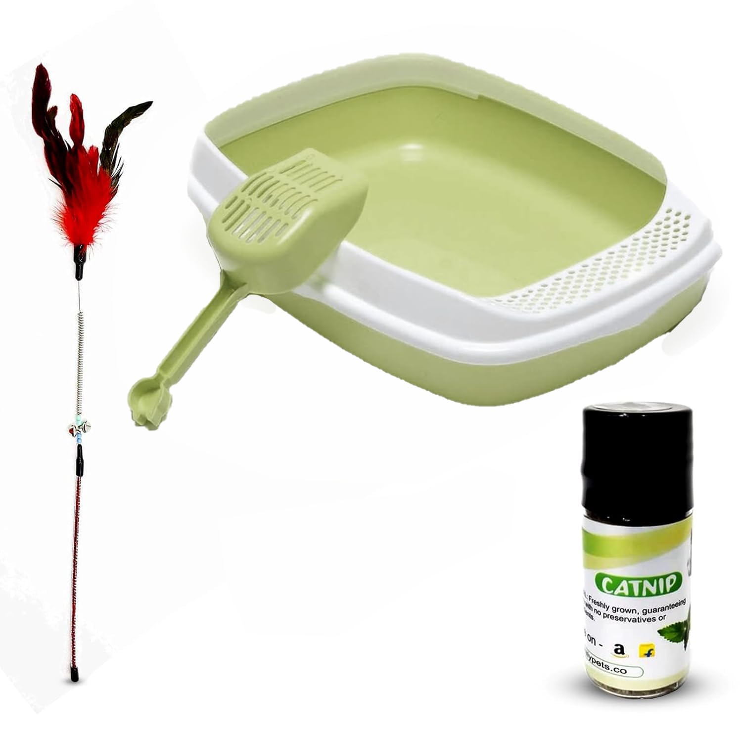 Emily Pets Cat Litter Box Pet Cat Toilet I Semi-Enclosed Litter Box I High Fence I Detachable Tray Outdoor or Indoor Dog Potty - Dog Grass Pad Tray,Free Catnip and Free Spoon (Pack of 4) (B091PWGYTV) Amazon Price History, Amazon Price Tracker