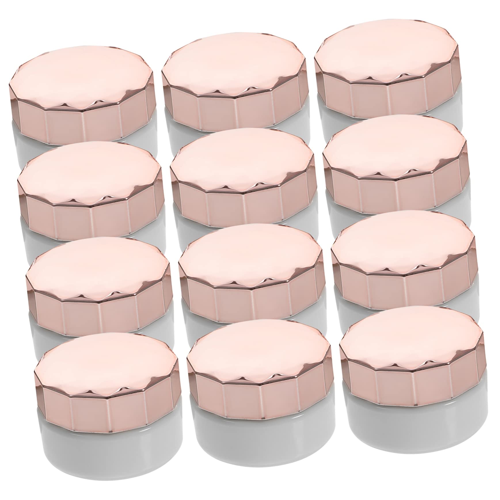 STOBOK 4er-set Mini-make-up-behälter-set Reise-kosmetik-aufbewahrungsbox Mit Deckel Leere Nachfüllbare Kunststoffgläser Für Cremelotion 12 Stück * 4