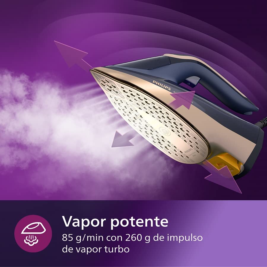 Philips-Azur-Serie-8000-Plancha-De-Vapor-85-gmin-De-Vapor-Continuo-260-g-De-Impulso-De-Vapor-Turbo-3000-W-Tecnologia-OptimalTEMP-Suela-SteamGlide-Elite-Azul-Oscuro-DST805020
