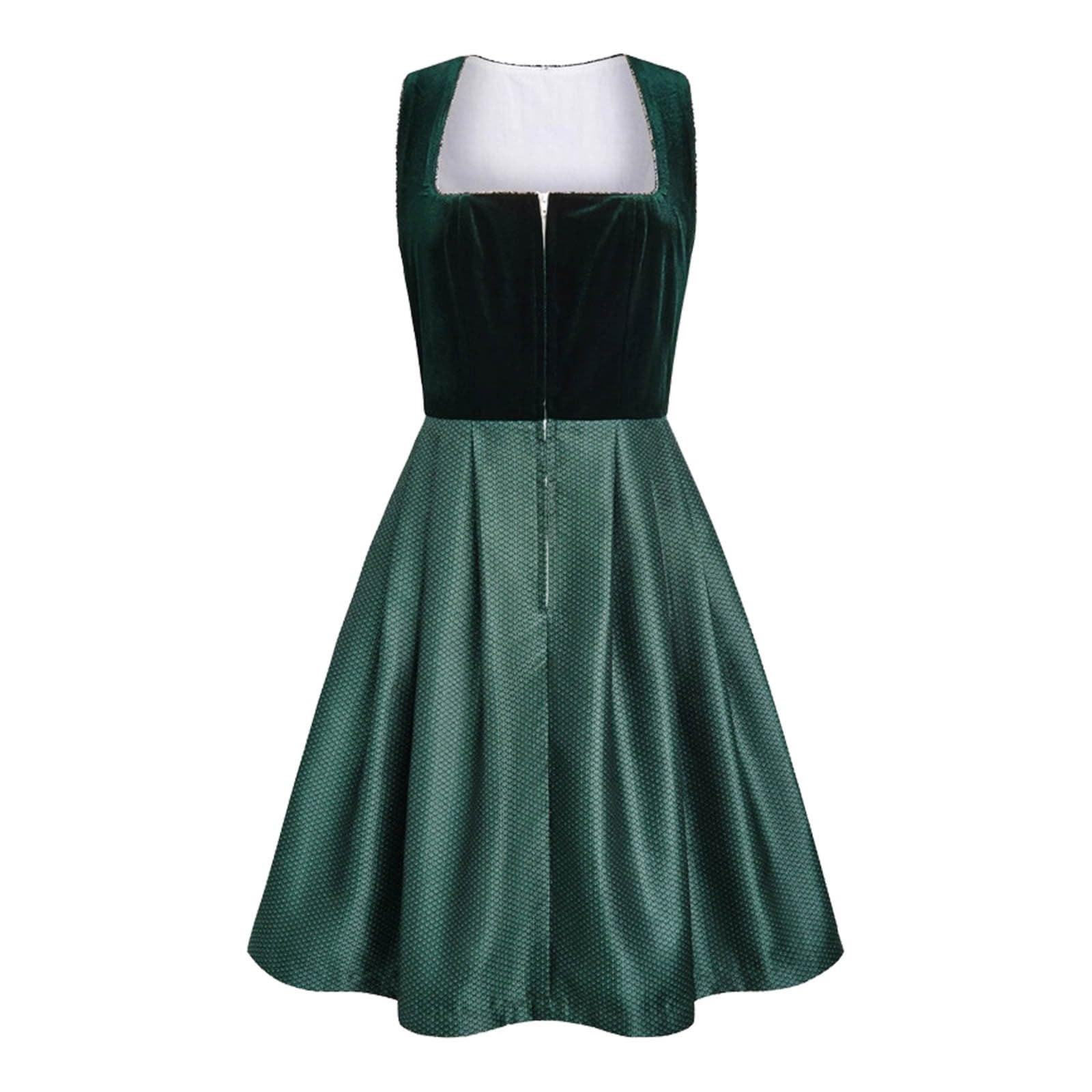 Generisch 2-Teilig Dirndl Damen Trachten Dirndlkleid Set Midi Lang Dirndlschürze Mit Schnürung Trachtenmode Komplettsets Trachtenkleid Oktoberfest Outfit Trachtenrock Kleid Für Oktoberfest S-XXL