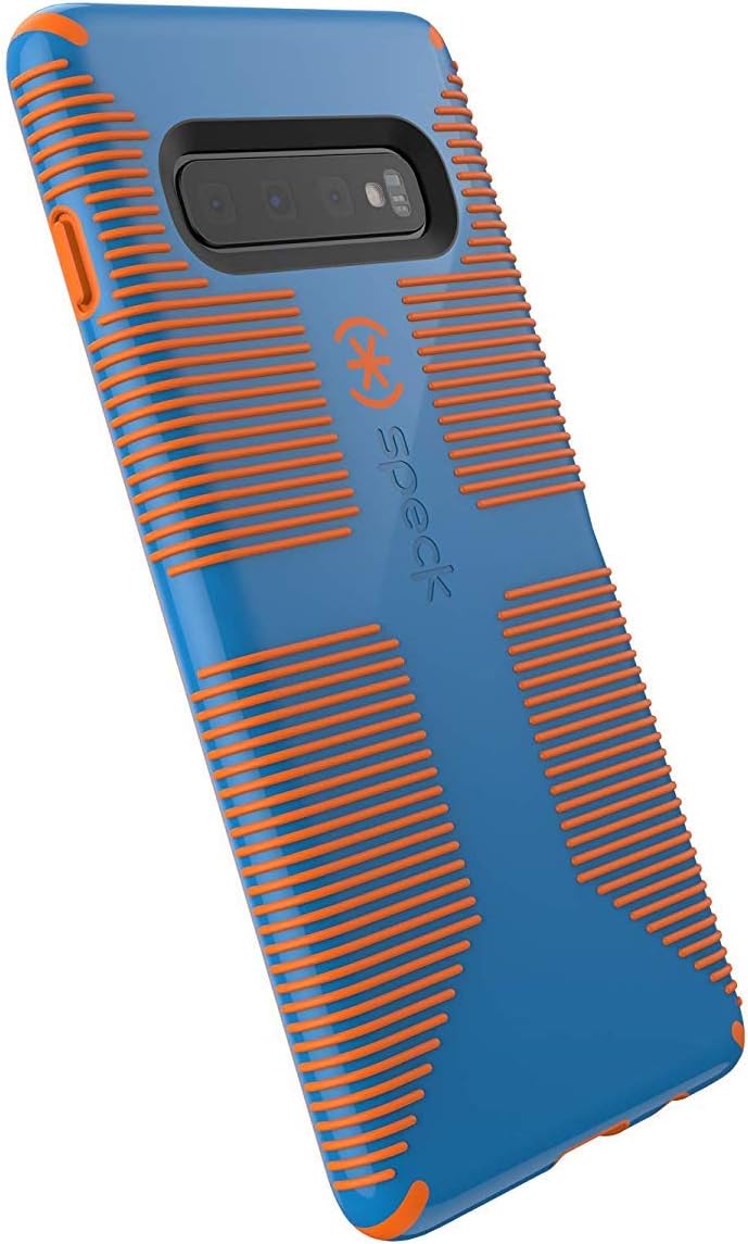 Speck Products CandyShell Grip Samsung Galaxy S10+ Case, Skydive Blue/Pumpkin Orange