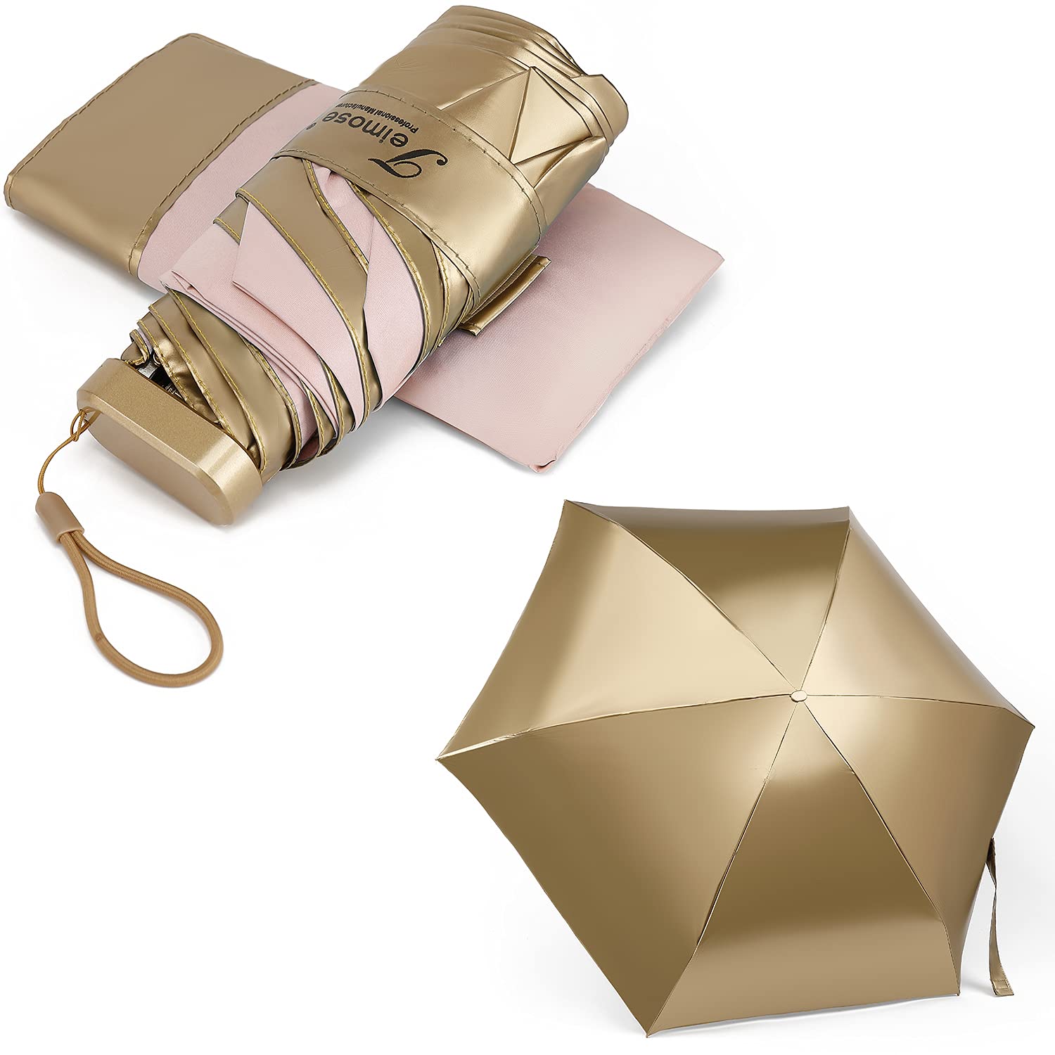 TEIMOSE Ultra Light Umbrella,Rain & Sun compact Umbrella Windproof, Mini Folding Umbrella for Travel Windproof, Rainproof & 99% UV Protection with Black Anti-UV Coating, UPF50+