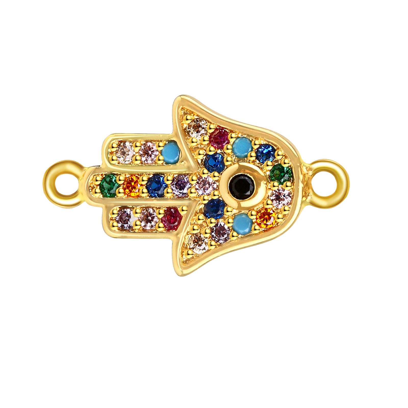 XuQiZZpp Dazzling Zirconia Embellished Evil Eyes Pendant for Necklace and Bracelet Cases Use Jewelry Charm