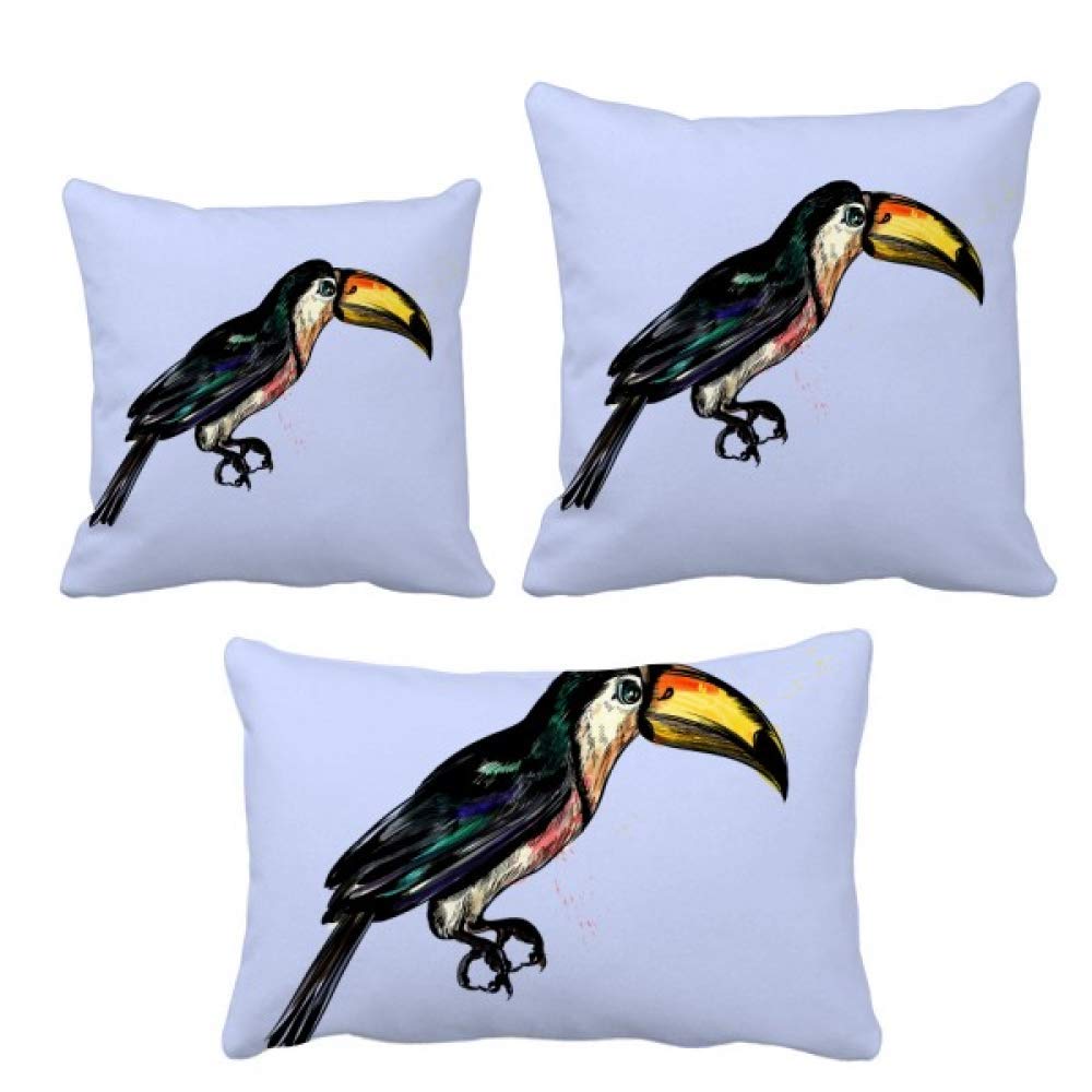 Coussin oiseaux tropicaux avec insert pour deco de canape salon