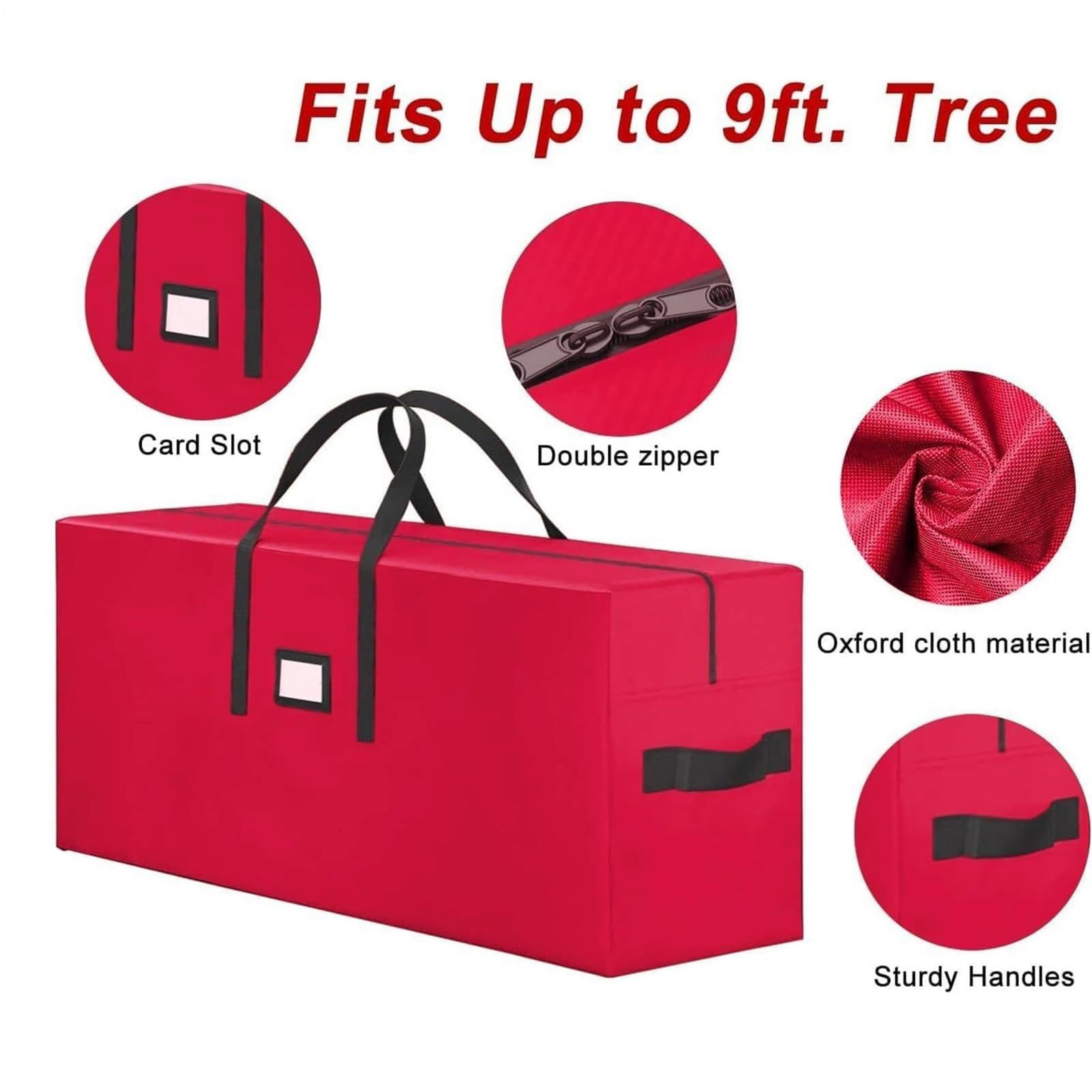 Sac de Rangement pour Sapin de Noël Imperméable Résistant aux Déchirures | Sac de Transport pour Sapin de Noël pour Intérieur Extérieur Garage Déménagement Camping Pique-nique