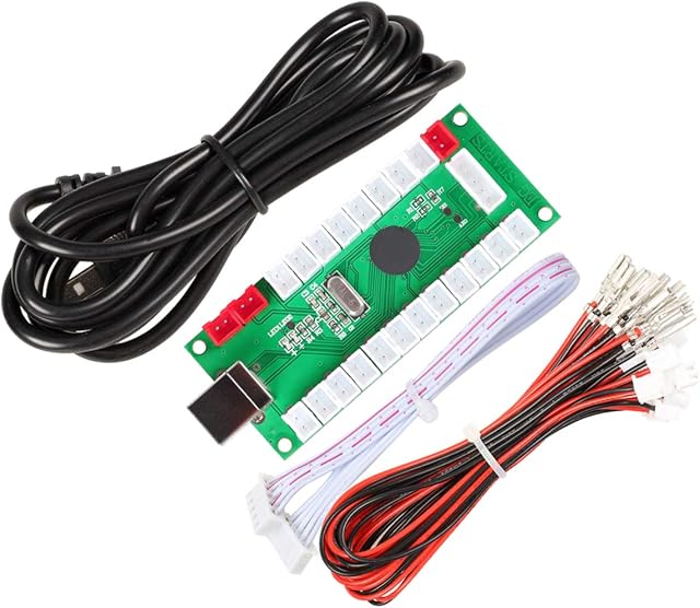 EG STARTS Zero Delay USB Encoder To PC Games Controllers For Arcade Sanwa Kits Parts Mame Jamma & Other PC Games ( 5Pin Joystick + Sanwa Style Push Button)