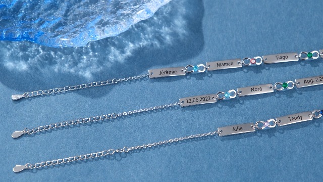 Cadeau Fille 10 Ans Bracelet Personnalisable Enfant Avec Gravure Nom - Cadeau Baptême Et Anniversaire En Acier Inoxydable Bijou Hypoallergénique Sans Nickel